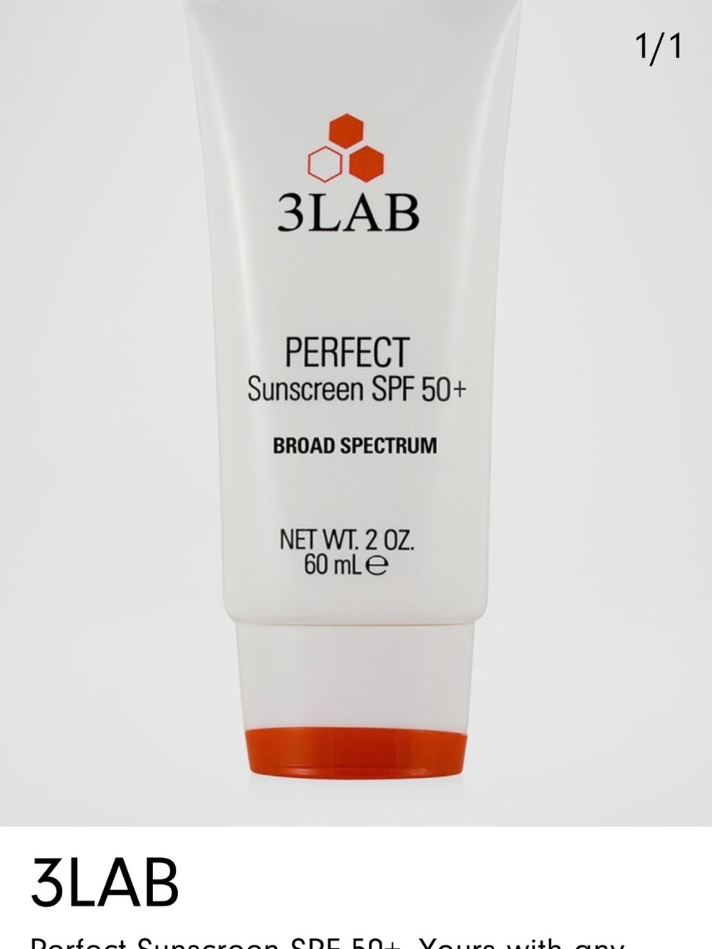 Perfect Sunscreen SPF 50+ — White with Orange Accent